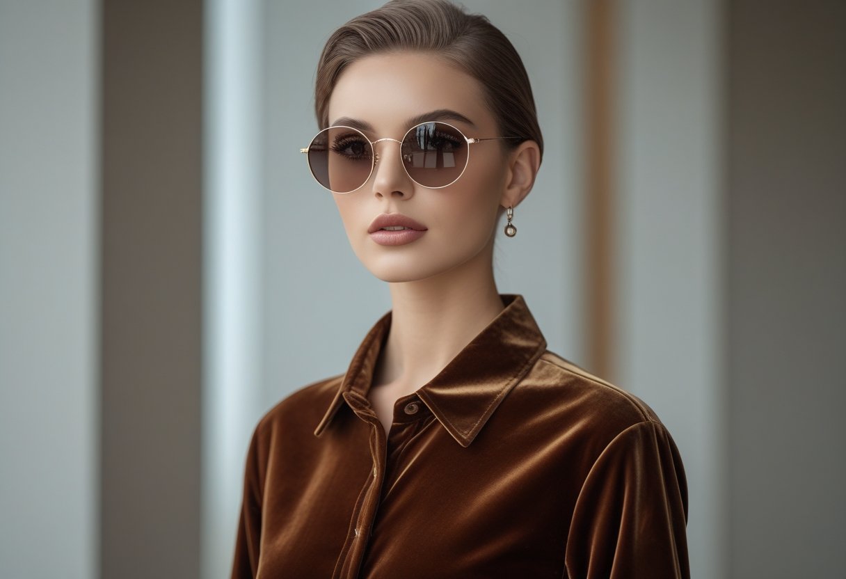 Sådan kombinerer du runde solbriller med fløjls skjorter til din stil